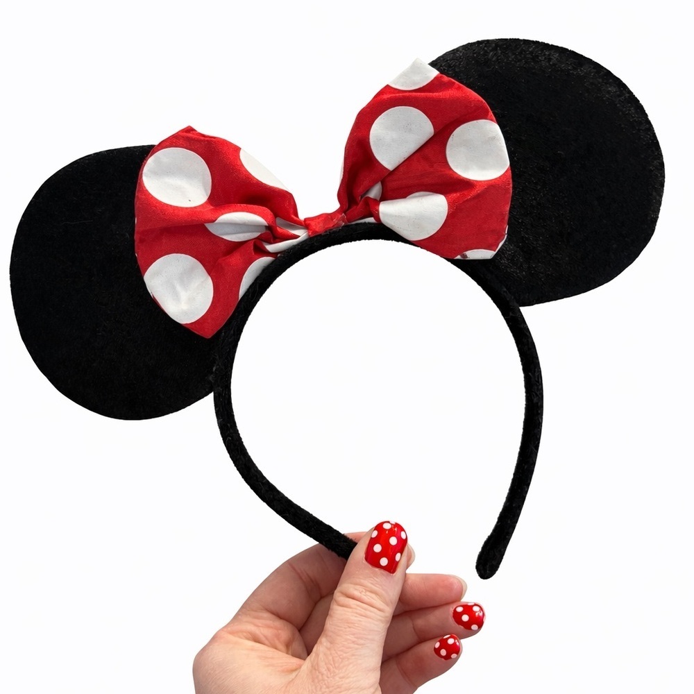 🆓 $0 WITH PURCHASE - Minnie Mouse 🎀 Red Polka Dot Girls Headband Sz O/S
